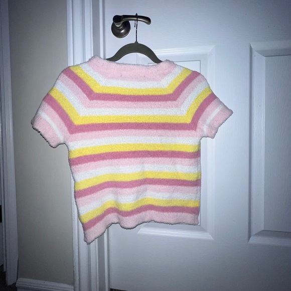 Forever 21 Fuzzy Striped Crop Top - Picture 2 of 3